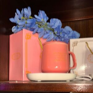 Coral Mug with Warmer Set